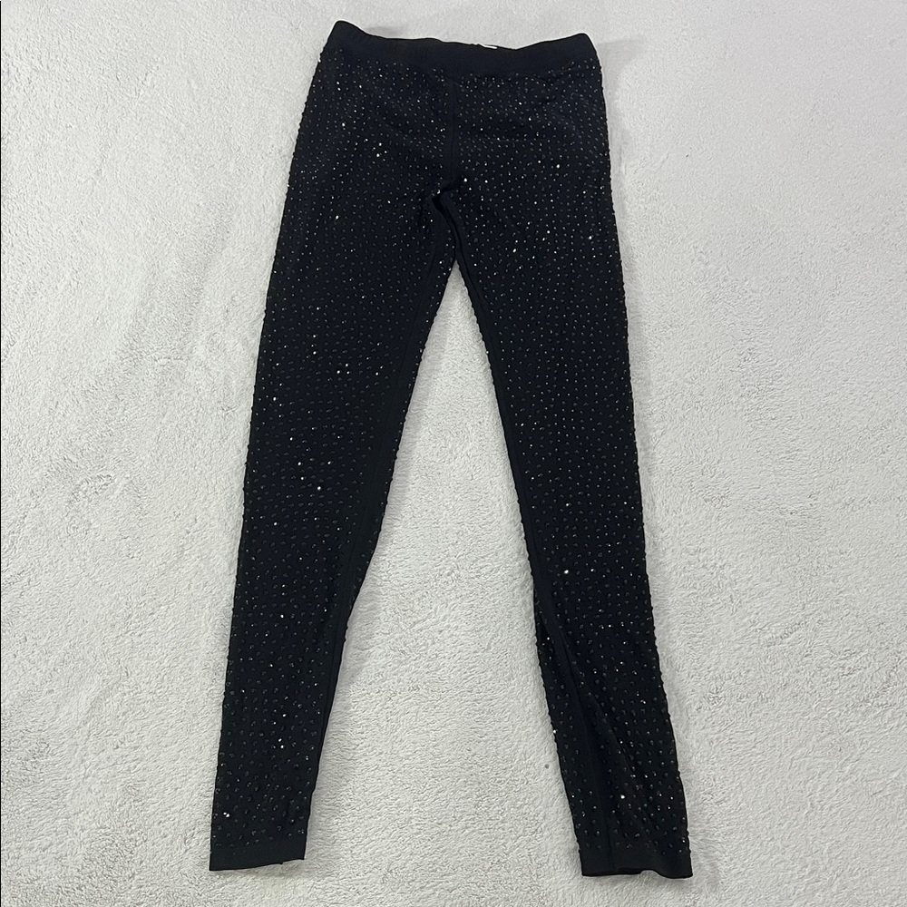 Fashion Nova Black High-Waist Rhinestone Leggings